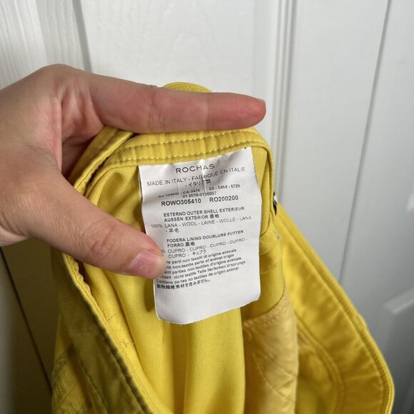 Rochas Orson Yellow Japanese Wool Cuffed Pants Women's Size IT 40 - Picture 10 of 11